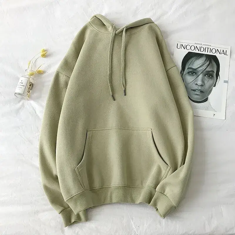 2020 Korean Hooded Plus Velvet Sweater Loose Casual - Image 6