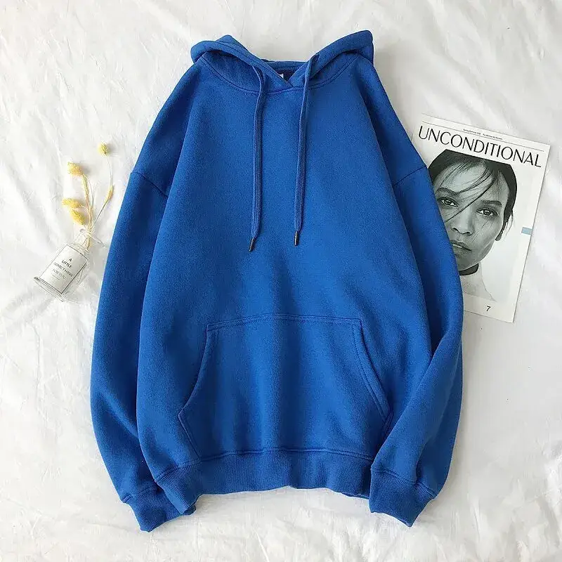 2020 Korean Hooded Plus Velvet Sweater Loose Casual - Image 8