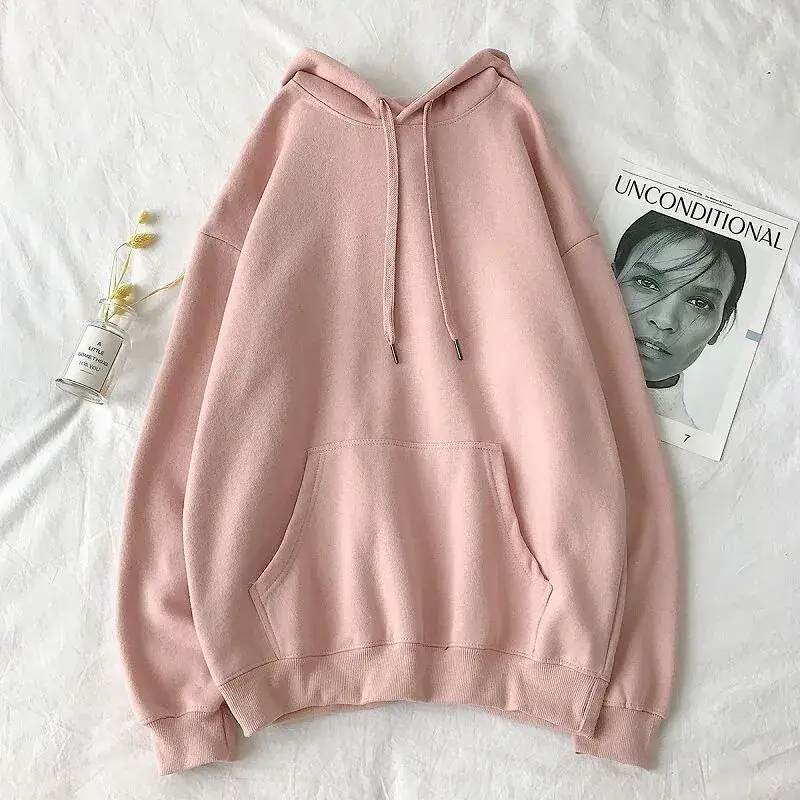 2020 Korean Hooded Plus Velvet Sweater Loose Casual - Image 9