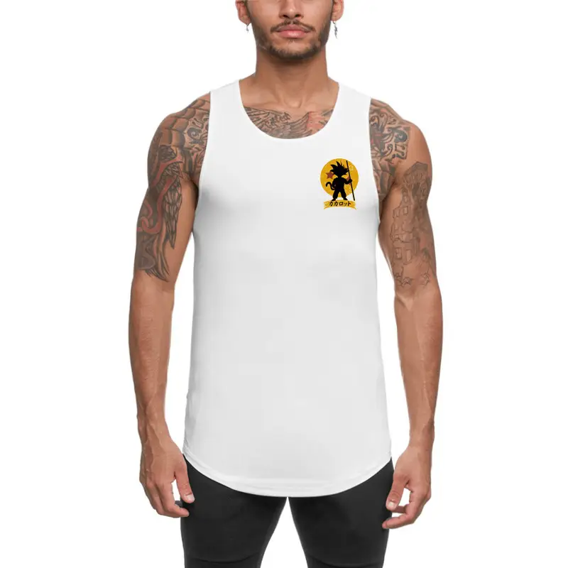 Men's Sleeveless Dragon Logo Vest Grey Summer Gym