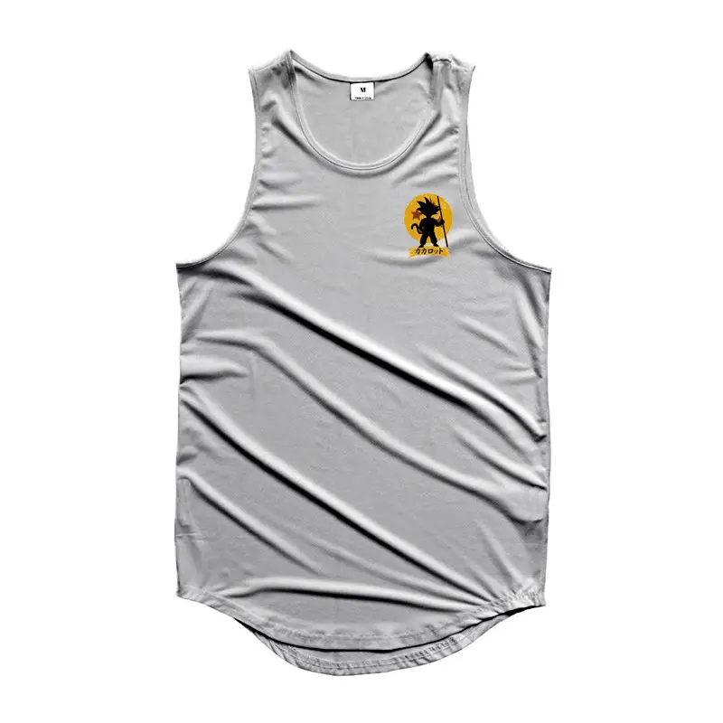 Men's Sleeveless Dragon Logo Vest Grey Summer Gym