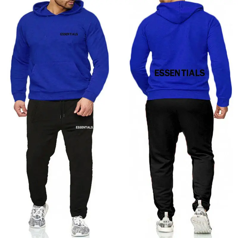 Essentials Orange Hooded Sweatpants Set for Men