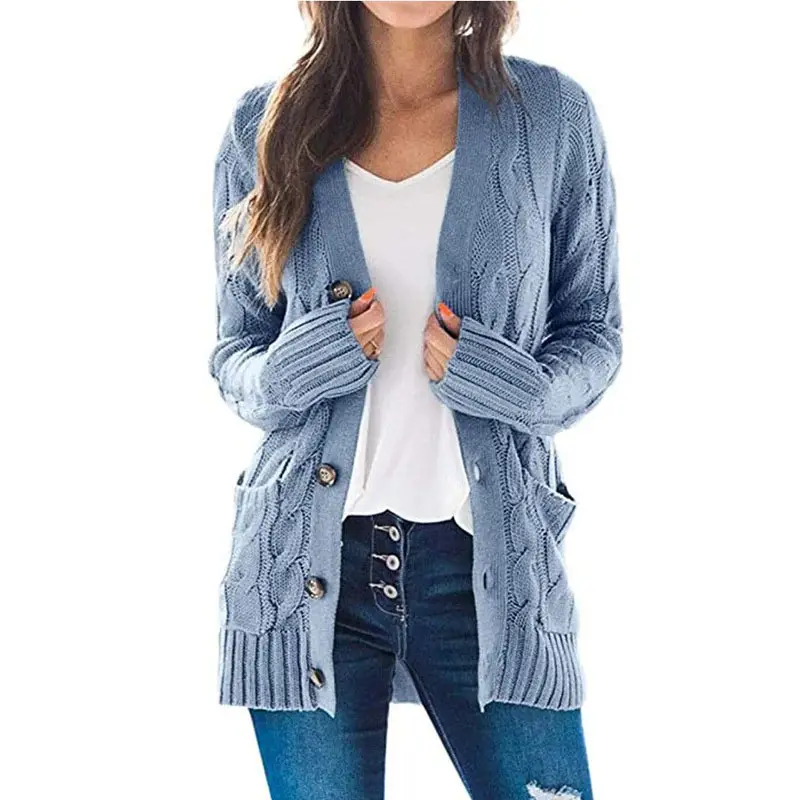 Women's Cream Knitted Cardigan Large Size M108 - Image 5
