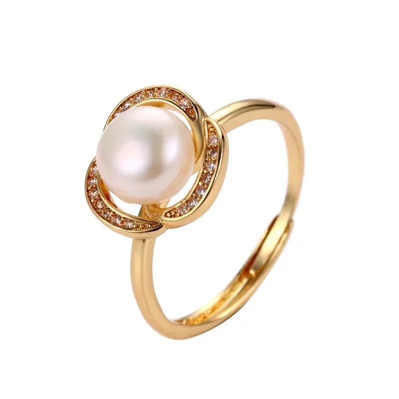 Adjustable Pearl Flower Ring for Women - Image 9
