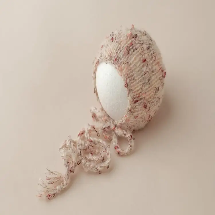 Newborn Photo Hat with Full Moon Design Wool Knit - Image 11