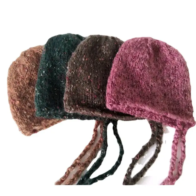 Newborn Photo Hat with Full Moon Design Wool Knit - Image 13
