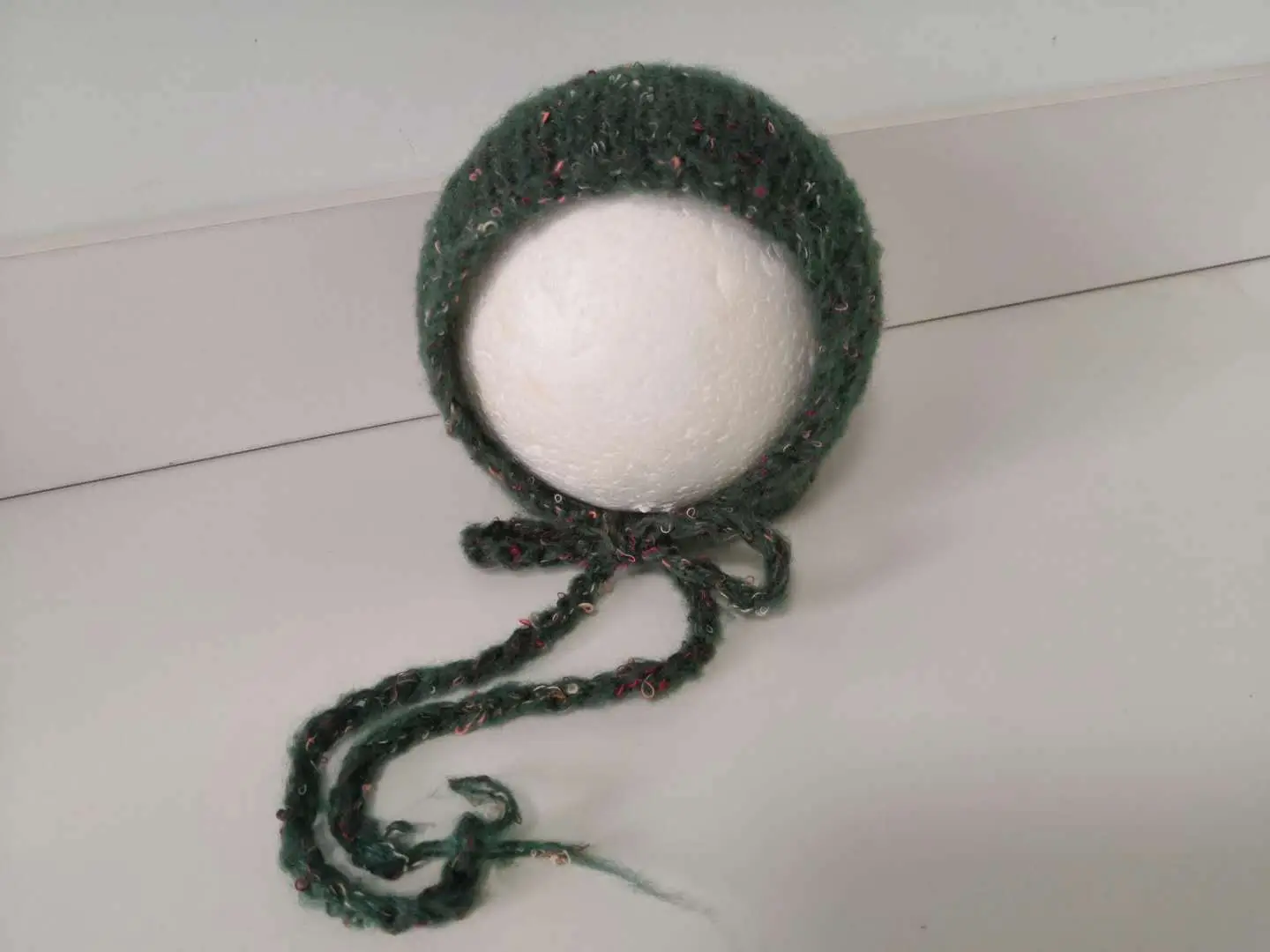 Newborn Photo Hat with Full Moon Design Wool Knit - Image 4
