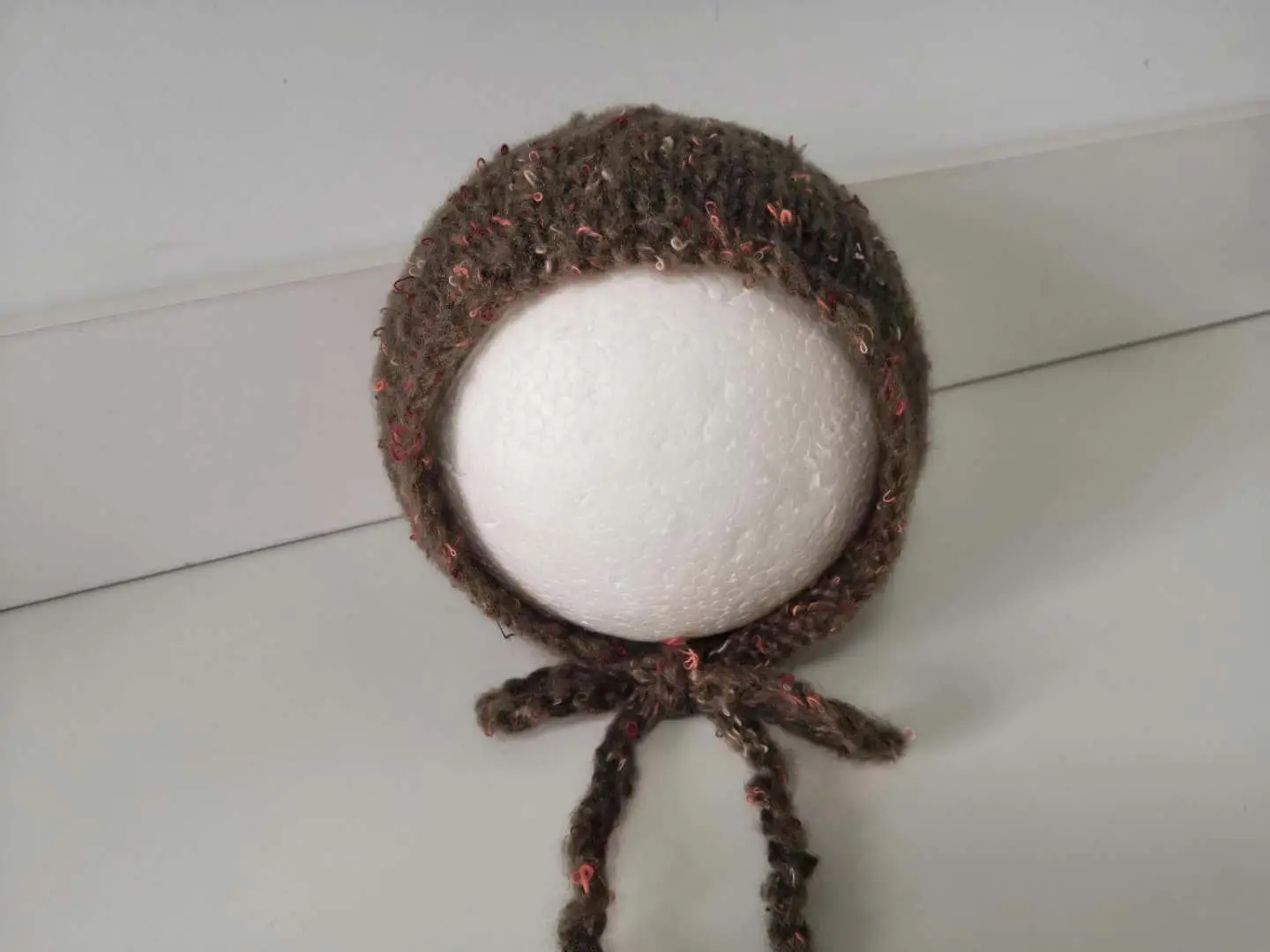 Newborn Photo Hat with Full Moon Design Wool Knit - Image 5