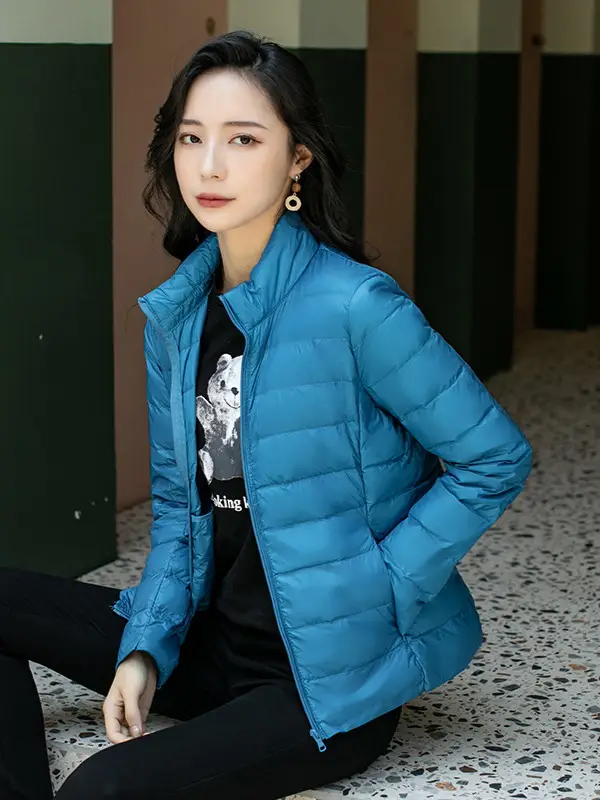 Women's 2025 Lightweight Down Jacket Blue Cross-Border - Image 13