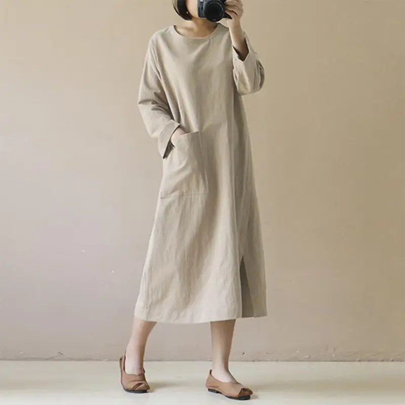 Long Sleeve Japanese Mori Women's Dress Maroon Large