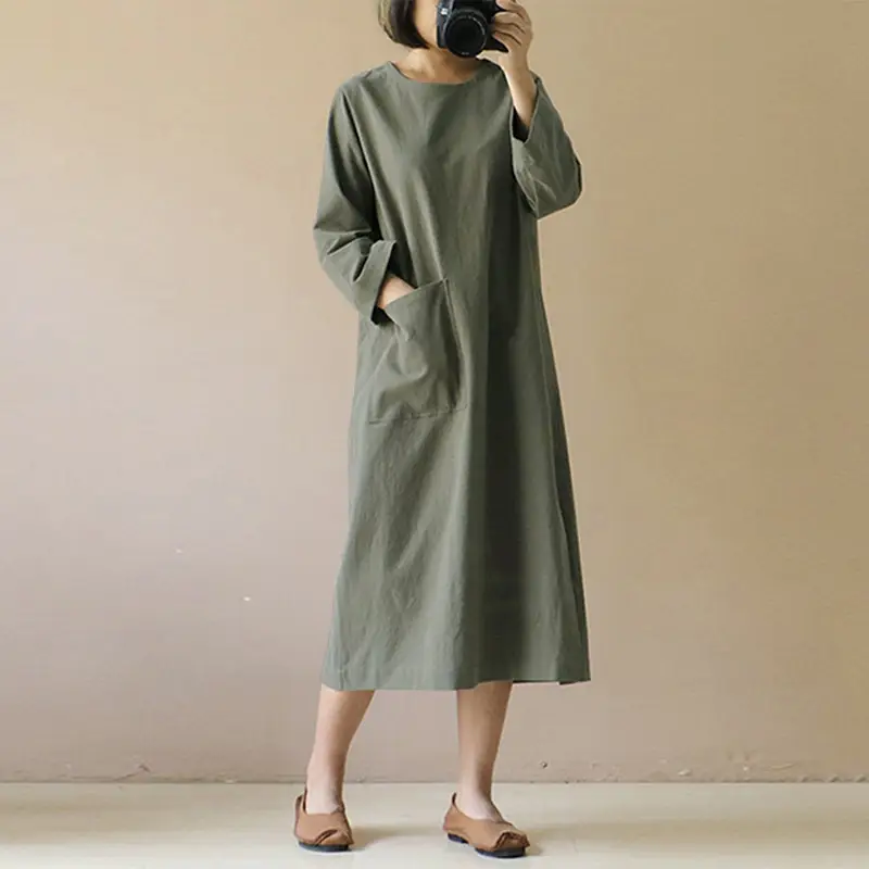 Long Sleeve Japanese Mori Women's Dress Maroon Large