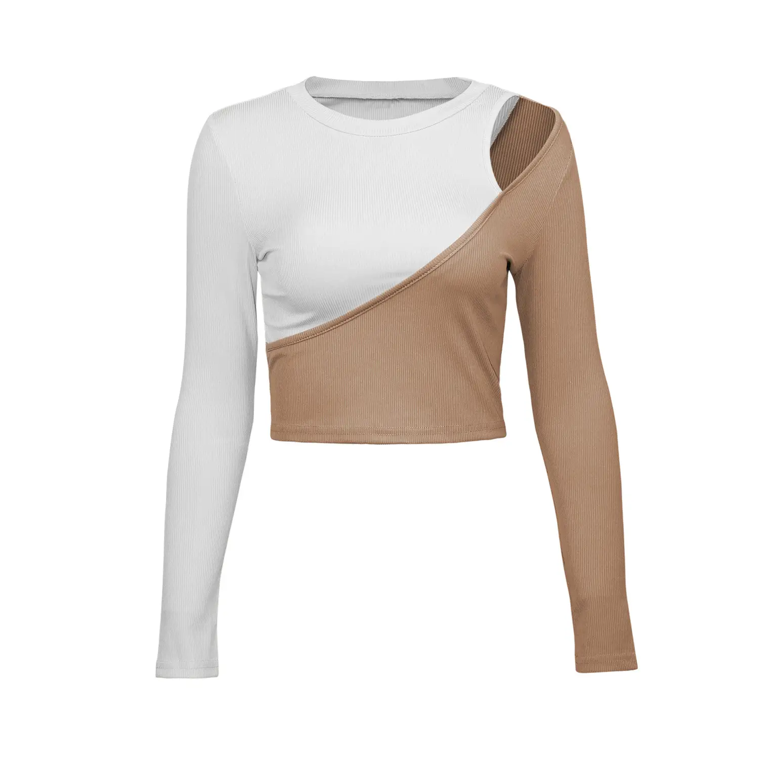 White Black Cross-Border Long Sleeve T-Shirt - Image 3