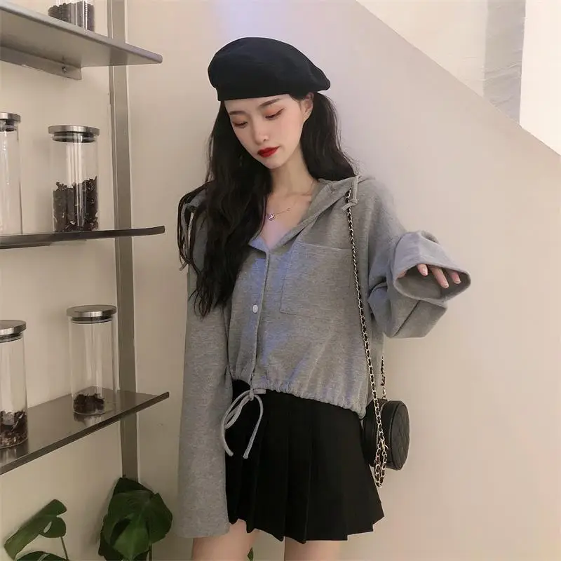 White Hooded Hoodie with Drawstring Waist & Cap — feature 36
