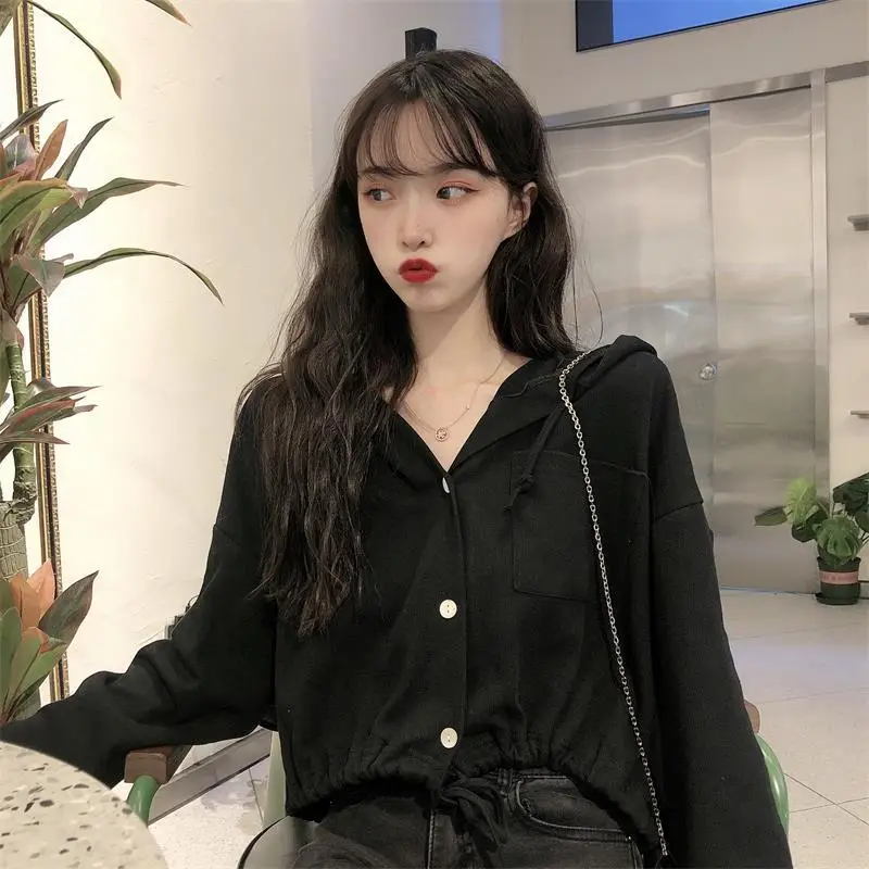 White Hooded Hoodie with Drawstring Waist & Cap — feature 49