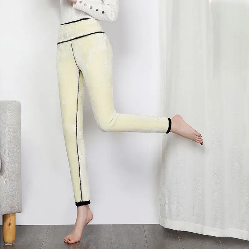 Women's Navy Blue Padded Winter Leggings with "Soft Clouds" Logo - Image 16