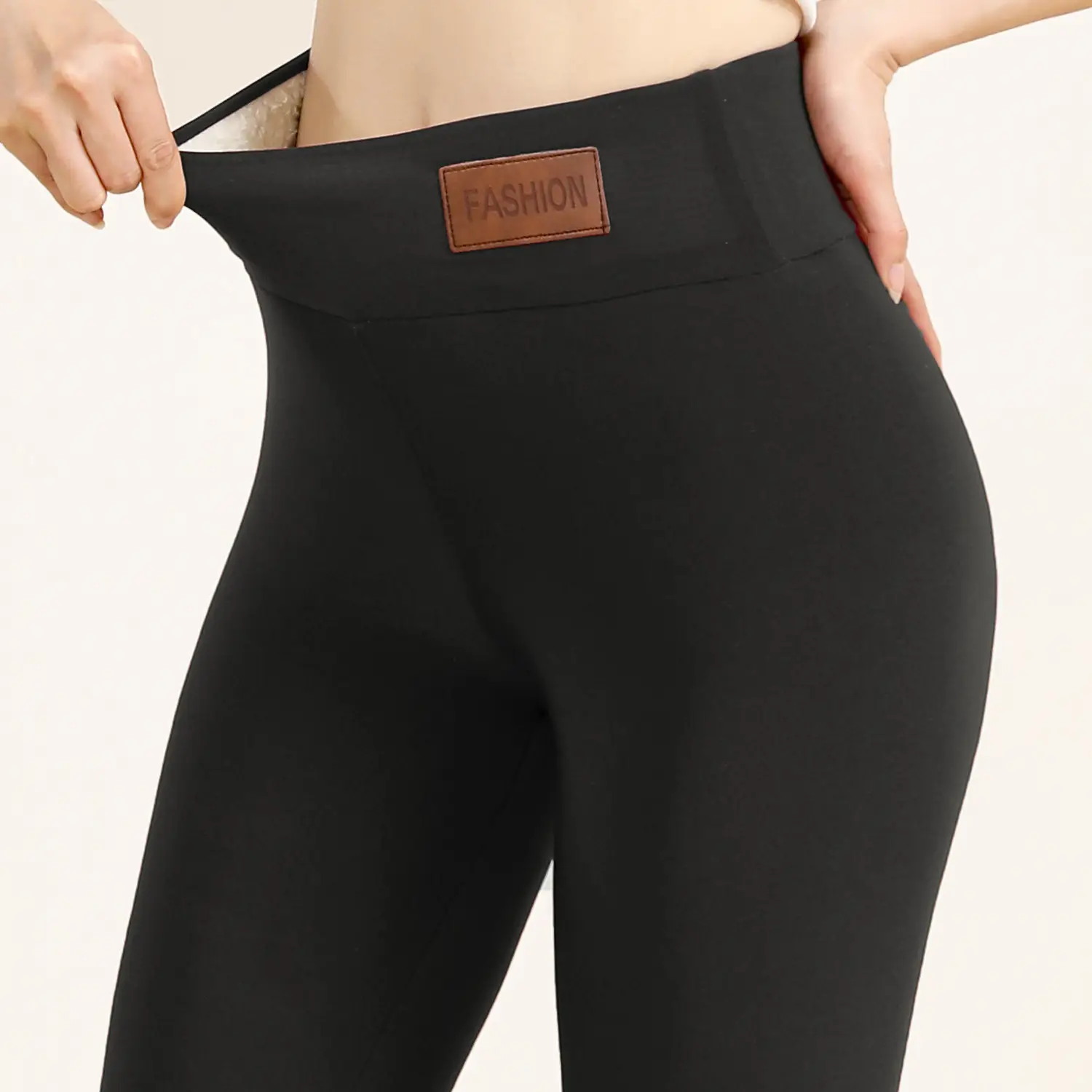 Women's Navy Blue Padded Winter Leggings with "Soft Clouds" Logo - Image 9