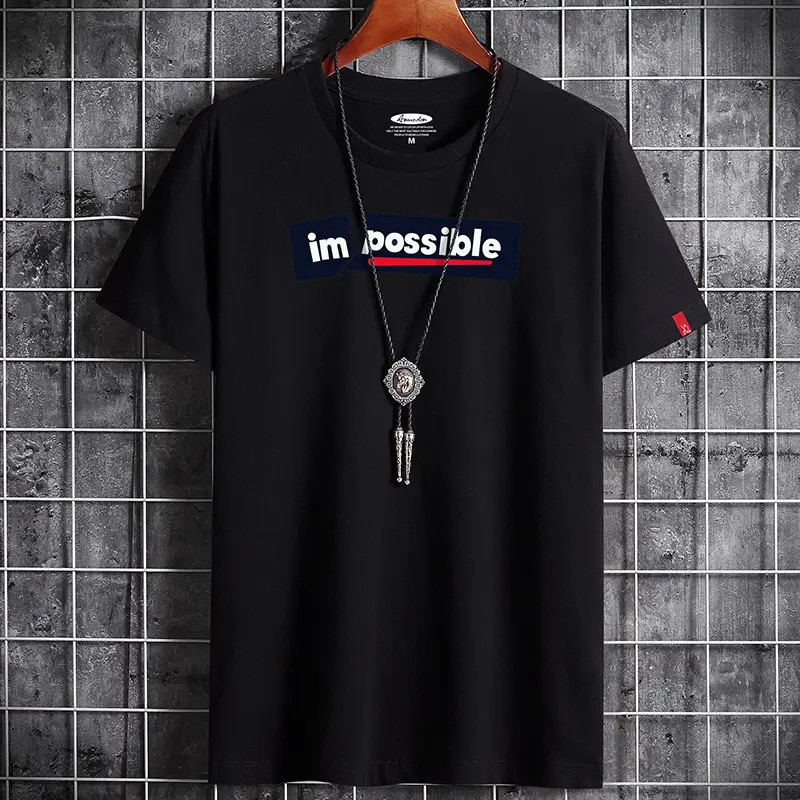 Men Black T-Shirt Im Desolate Cotton Loose Fit - Image 3