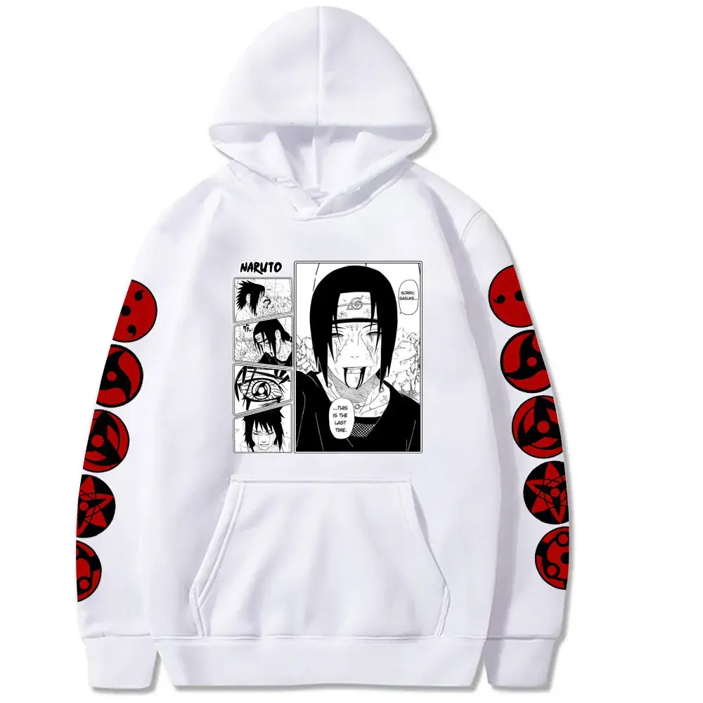 Naruto Sasuke Fleece Hoodie Black Large - Image 7