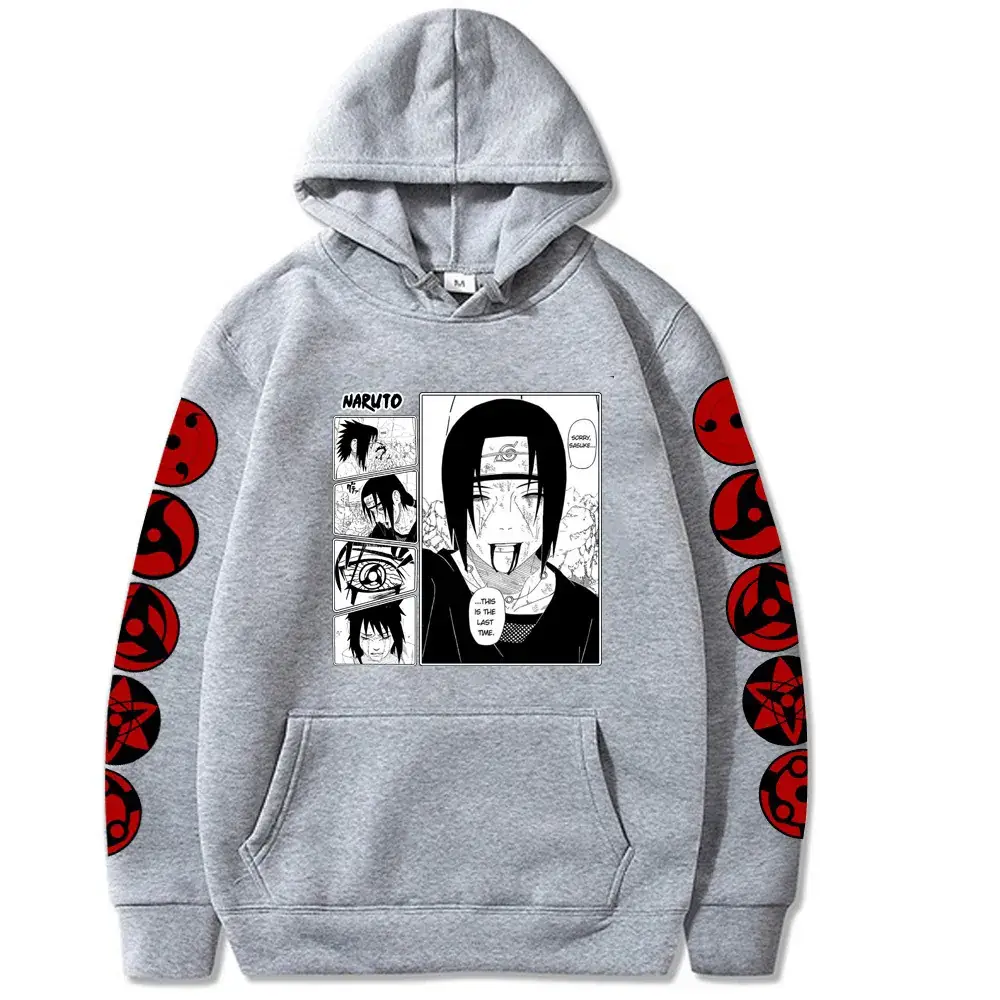 Naruto Sasuke Fleece Hoodie Black Large - Image 10