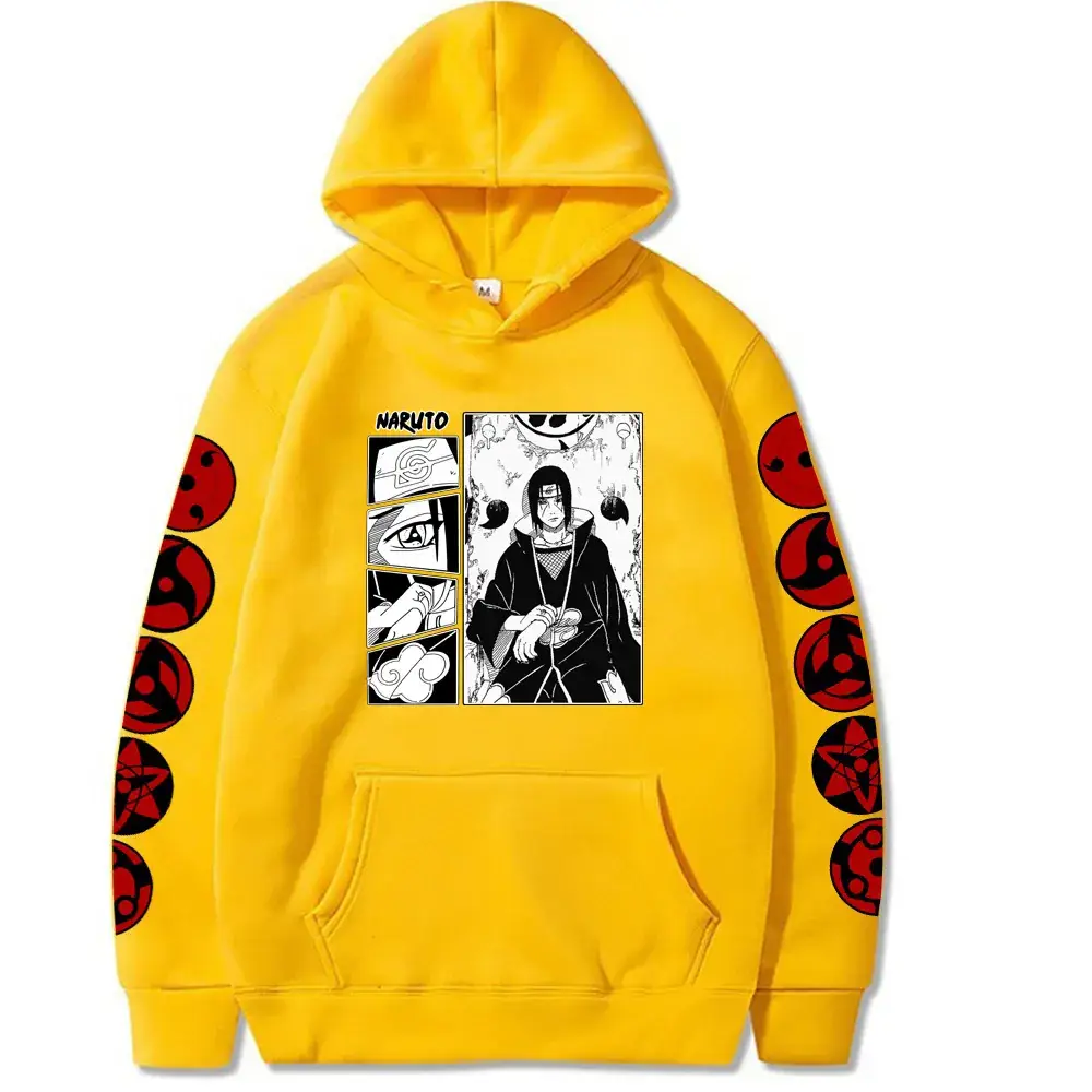 Naruto Sasuke Fleece Hoodie Black Large - Image 2