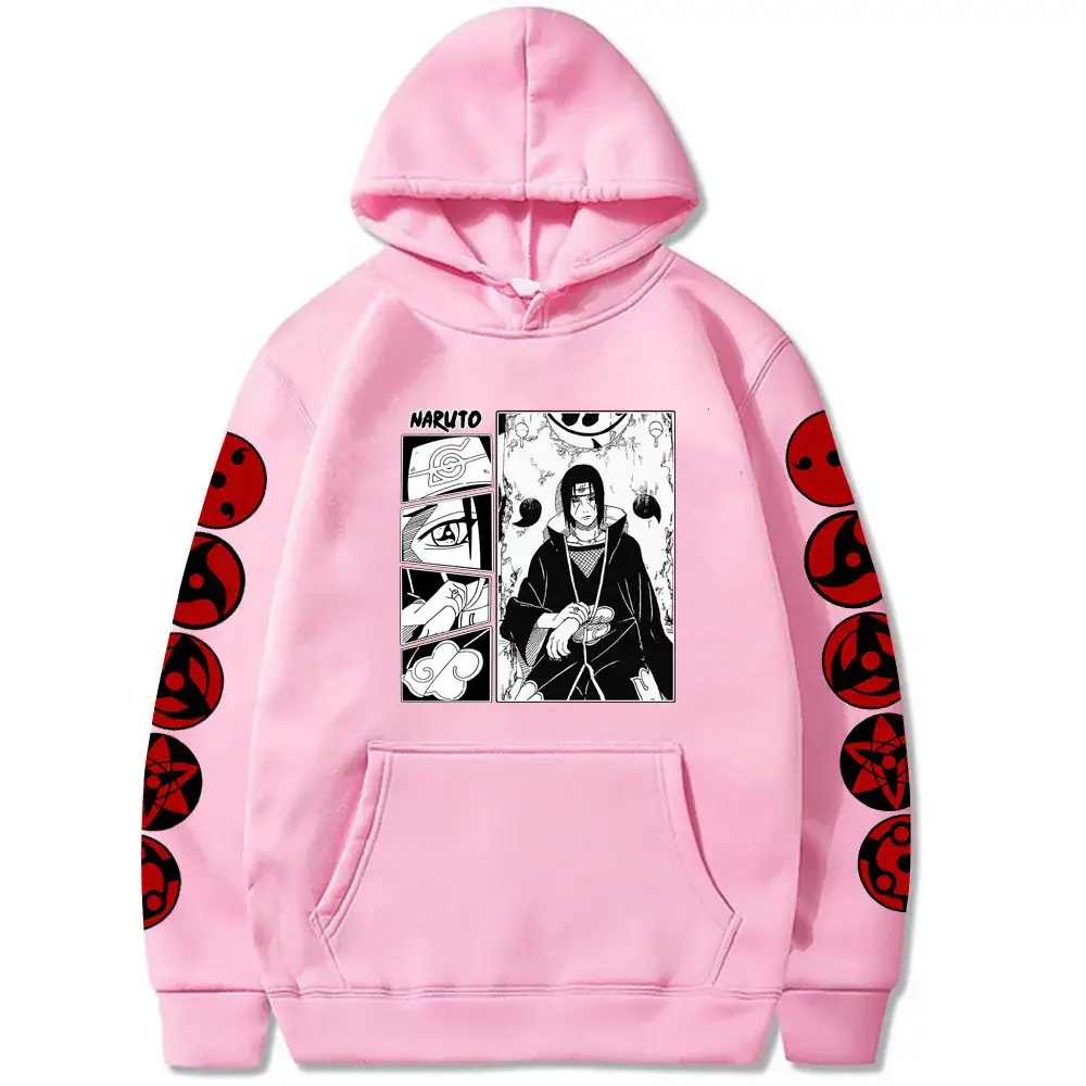 Naruto Sasuke Fleece Hoodie Black Large - Image 6