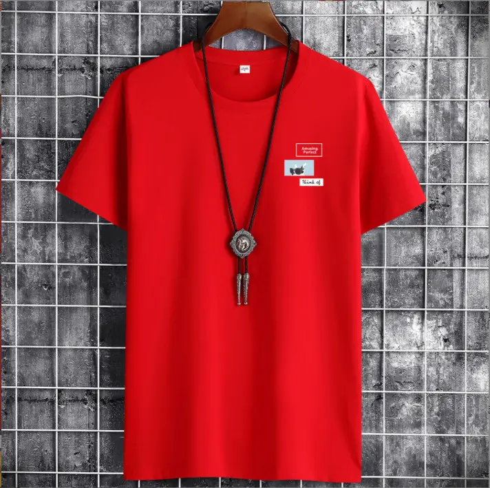 Men Yellow Cotton T-Shirt Round Neck Loose Fit - Image 12