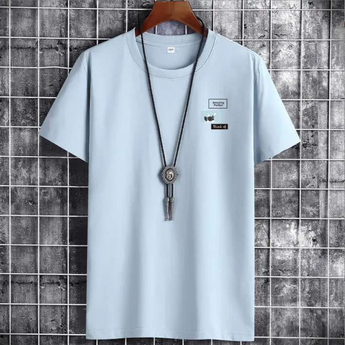 Men Yellow Cotton T-Shirt Round Neck Loose Fit - Image 5
