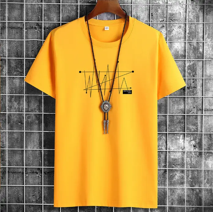 Men White Heart Print T-Shirt Casual Spring Autumn - Image 4