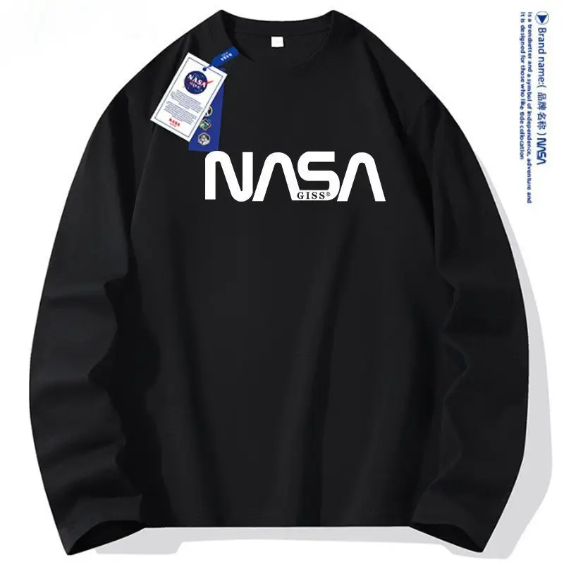 NASA Printed Cotton Sweatshirt for Men Women Blue