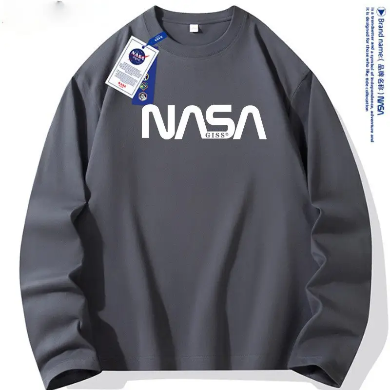NASA Printed Cotton Sweatshirt for Men Women Blue