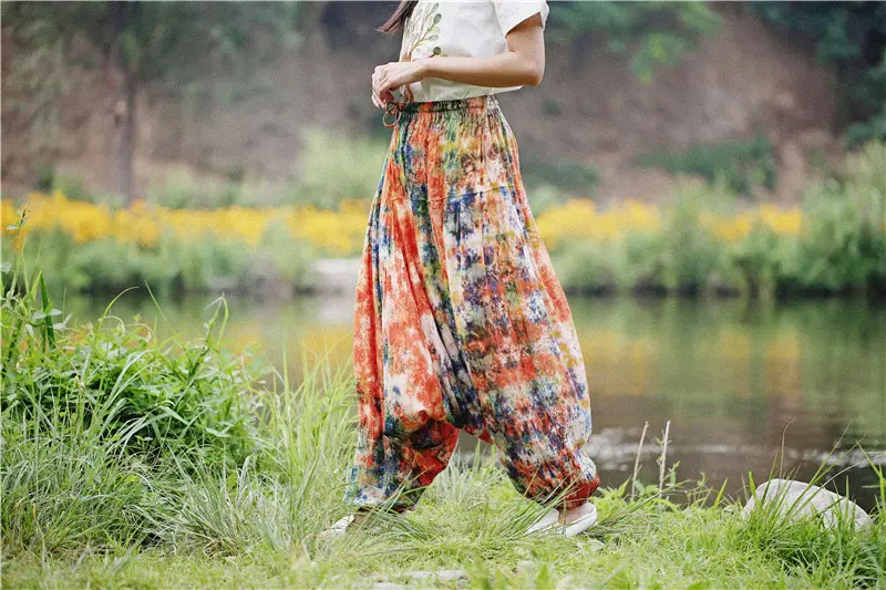 Tie-Dye Harem Pants Large Crotch Loose Casual Wear - Image 3