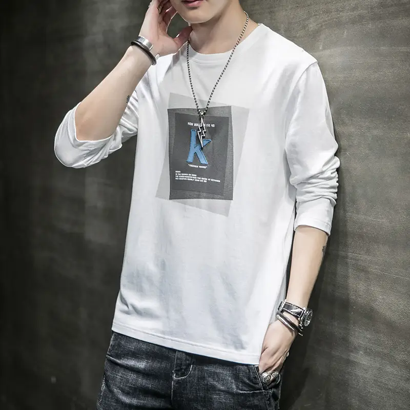 Men's Long Sleeve T-Shirt Brown KM Logo - Image 4