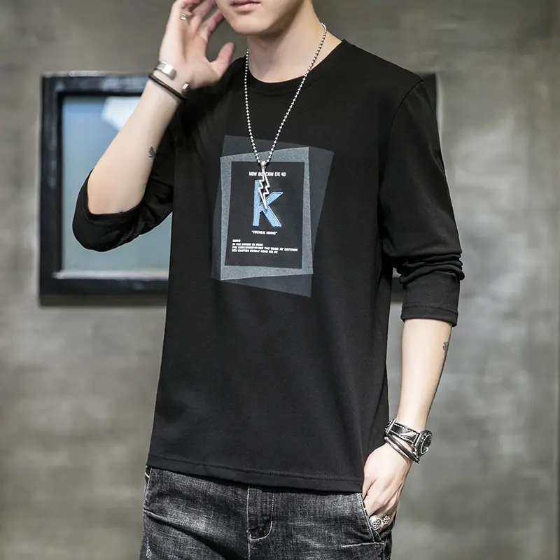 Men's Long Sleeve T-Shirt Brown KM Logo - Image 6