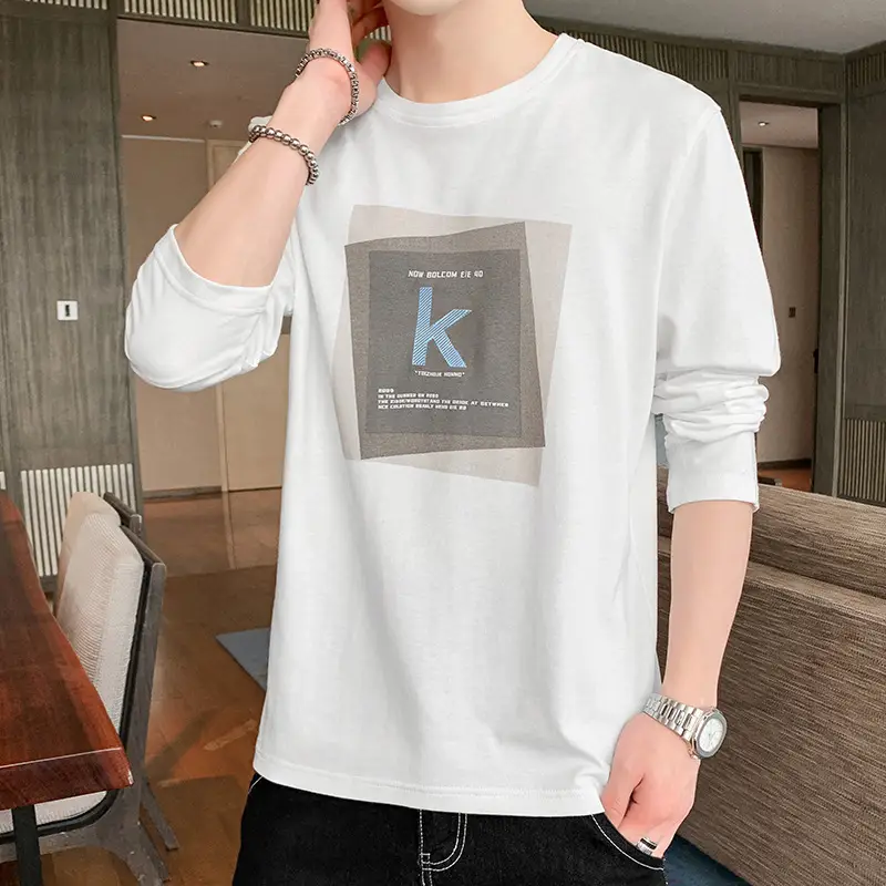 Men's Long Sleeve T-Shirt Brown KM Logo - Image 9