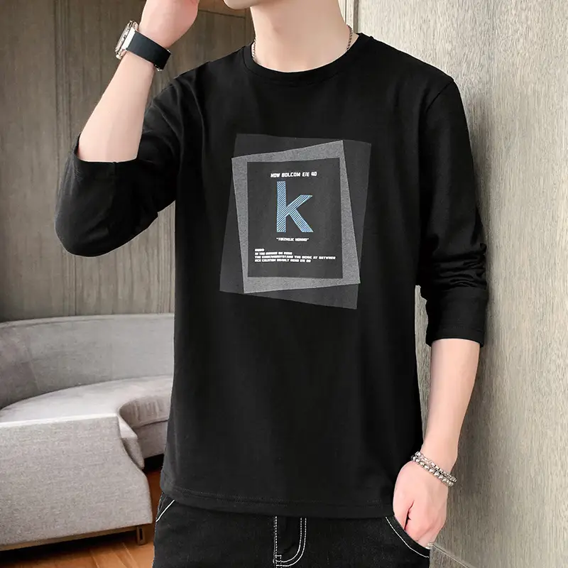 Men's Long Sleeve T-Shirt Brown KM Logo - Image 11