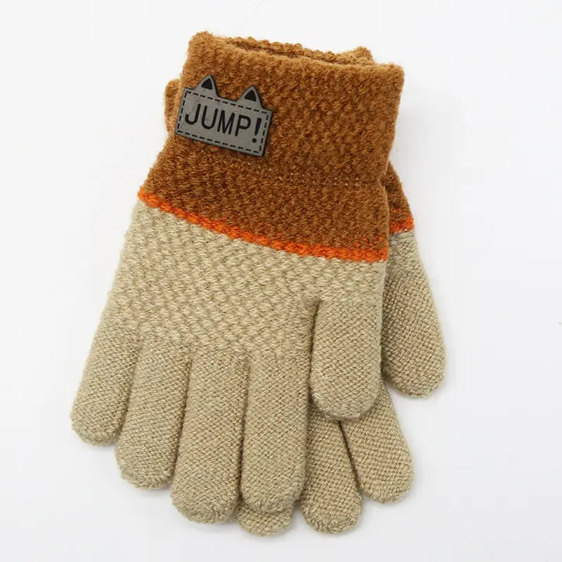 Children's Five-Finger Knitted Cycling Gloves Warm Multi Color - Image 5