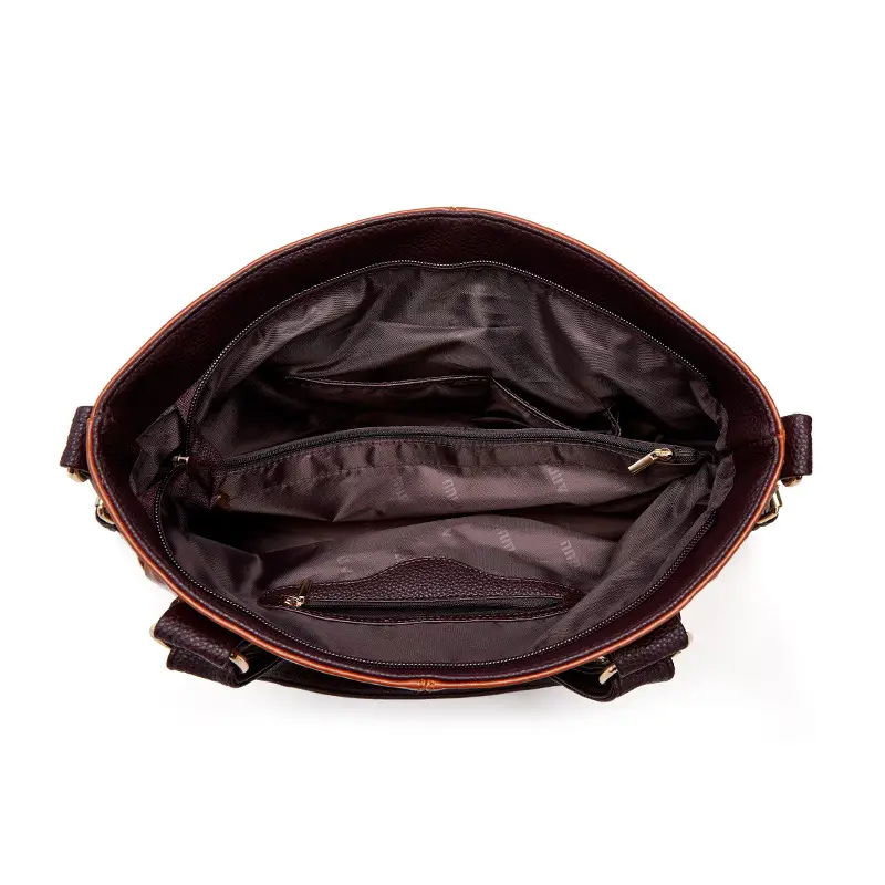 Women's Red Leather Tote Bag 2023 Autumn - Image 11