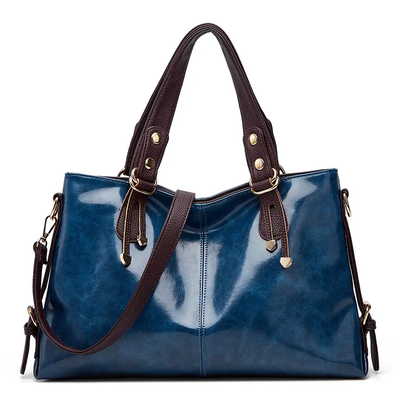 Women's Red Leather Tote Bag 2023 Autumn - Image 2