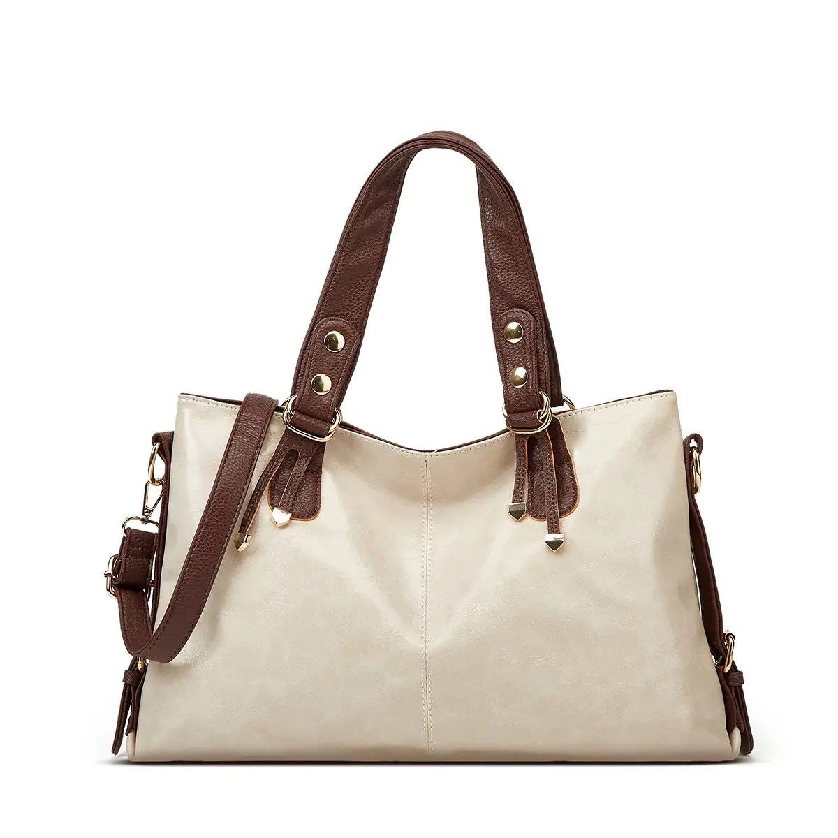 Women's Red Leather Tote Bag 2023 Autumn - Image 7