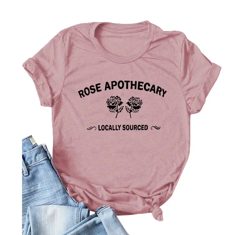 Women's Pink Rose Apothecary Short Sleeve T-Shirt - Image 23