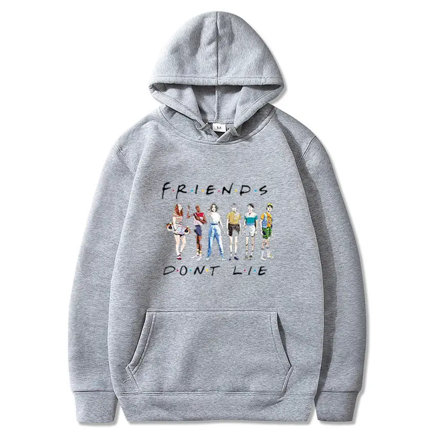 Stranger Things 3 Tide Friends Hooded Sweatshirt Pink - Image 20