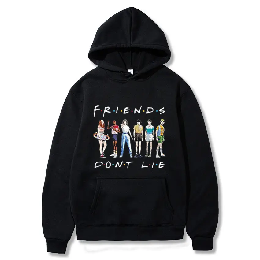 Stranger Things 3 Tide Friends Hooded Sweatshirt Pink - Image 21