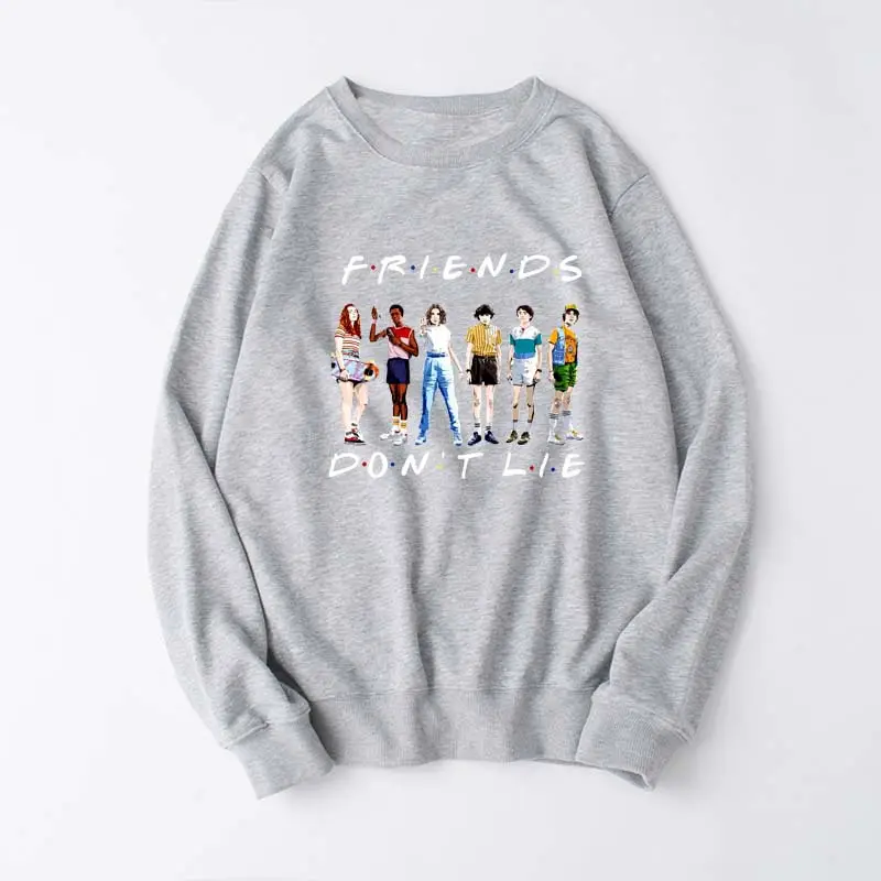Stranger Things 3 Tide Friends Hooded Sweatshirt Pink - Image 14