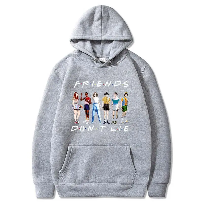 Stranger Things 3 Tide Friends Hooded Sweatshirt Pink - Image 5