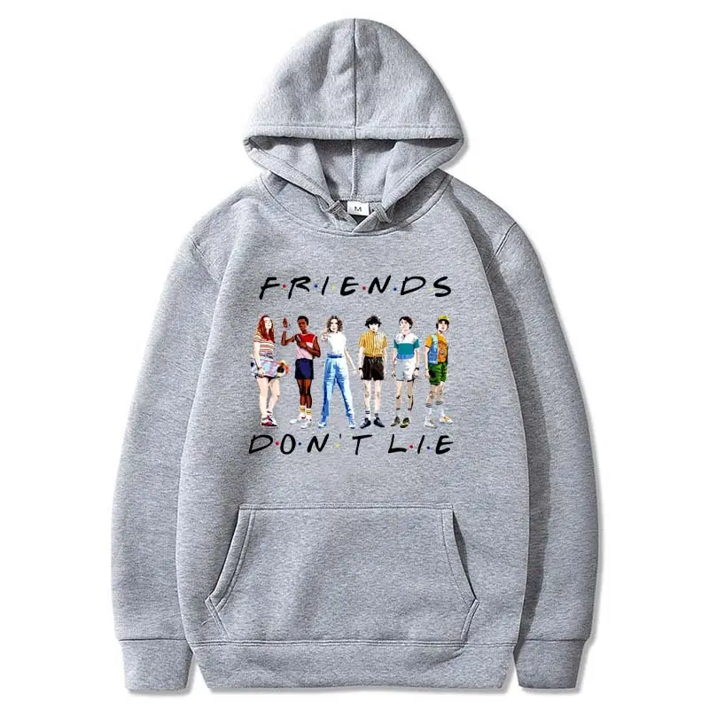 Stranger Things 3 Tide Friends Hooded Sweatshirt Pink - Image 6