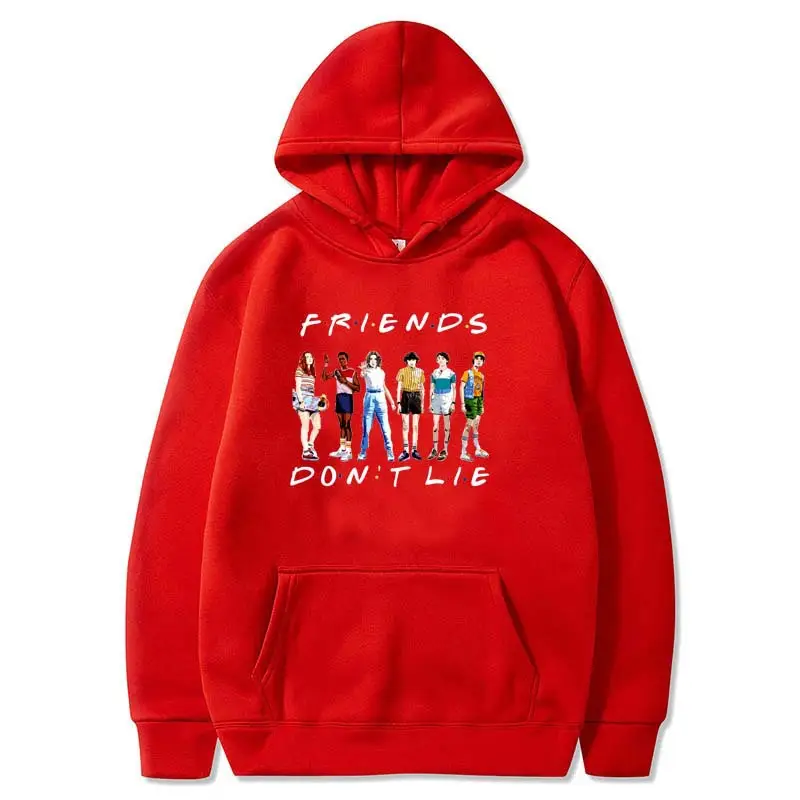 Stranger Things 3 Tide Friends Hooded Sweatshirt Pink - Image 7