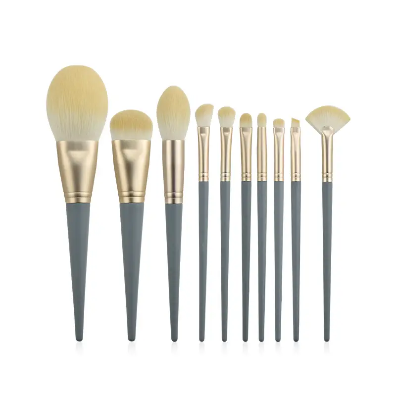 10 Piece Gold Brush Makeup Set for Blending & Contouring - Image 7