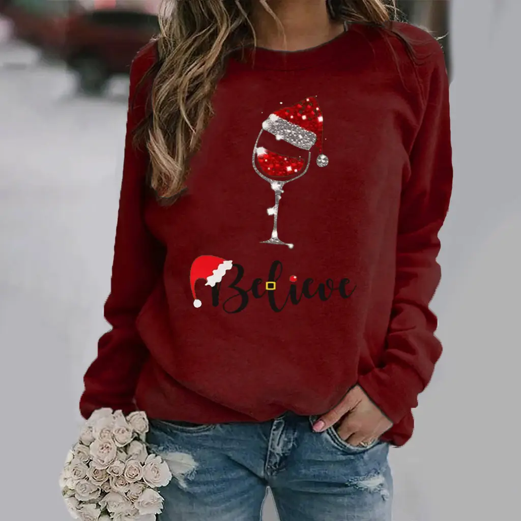 Christmas Santa Design Long Sleeve Women's Sweater - Image 10