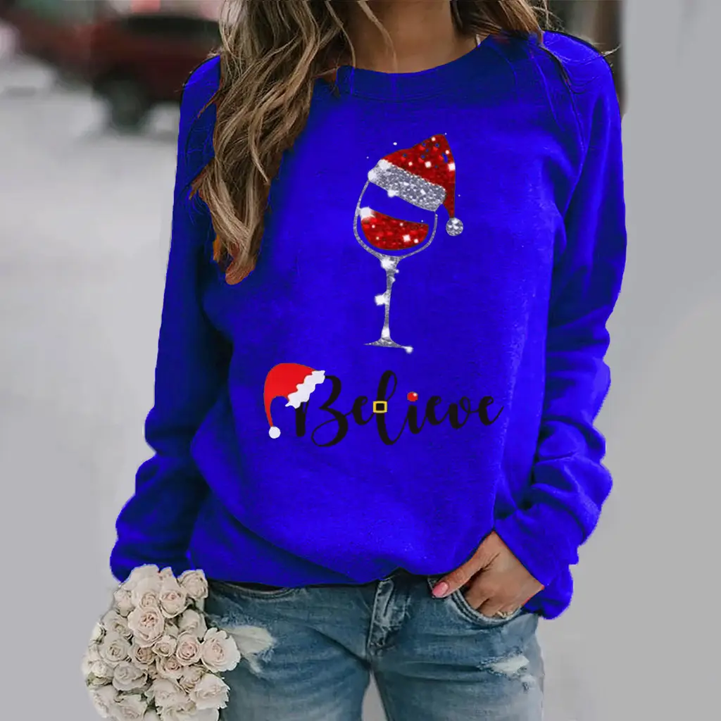 Christmas Santa Design Long Sleeve Women's Sweater - Image 11