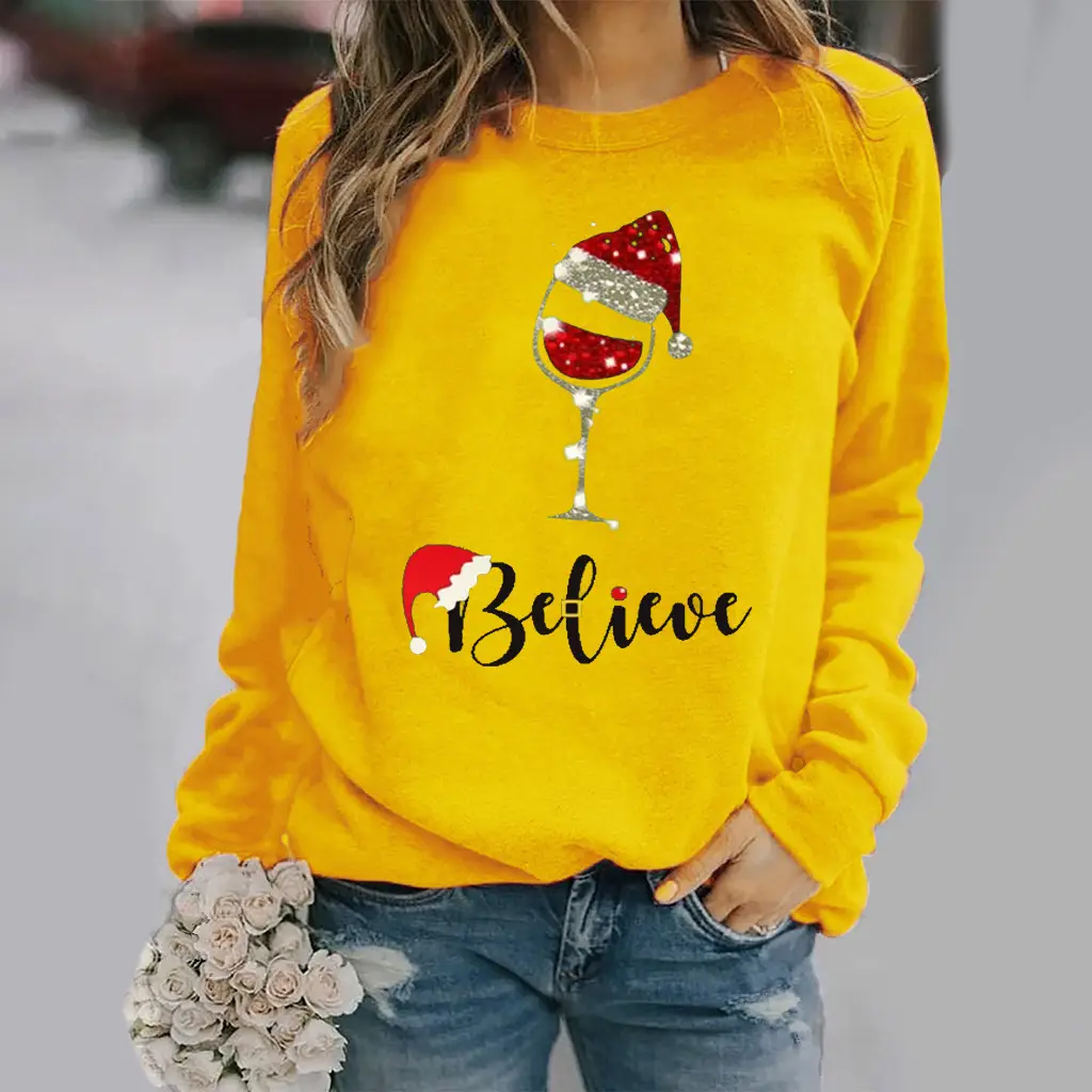 Christmas Santa Design Long Sleeve Women's Sweater - Image 4